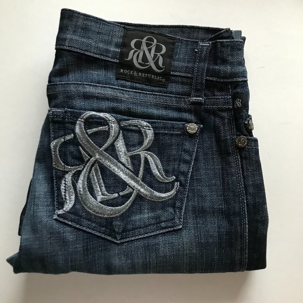 NWOT Rock & Republic Kasandra Boot Cut Dark Wash Jeans Size 26